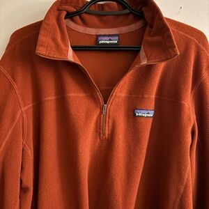 Patagonia Men's Zip Up Sweater - Rust Orange